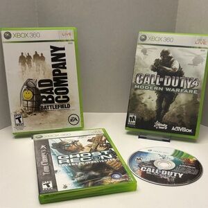 Microsoft Xbox 360 Game Set - Green Cases